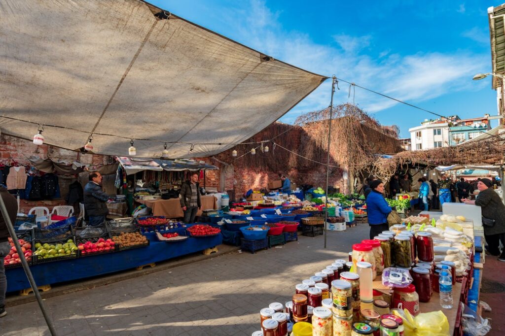 Fresh vegetables offered at a market